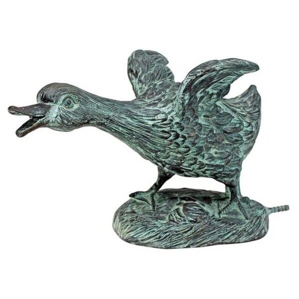 Piped Lindell Pond Ducks Cast Bronze Spitting Garden Statue Sliding Duck